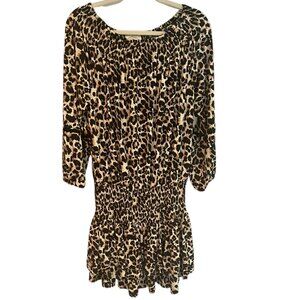 Muche Muchette Ellyn Leopard Print‎ Ruffled Mini Dress One Size